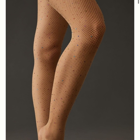 Anthropologie gem nude fishnet tights new in package 2X - Picture 3 of 9